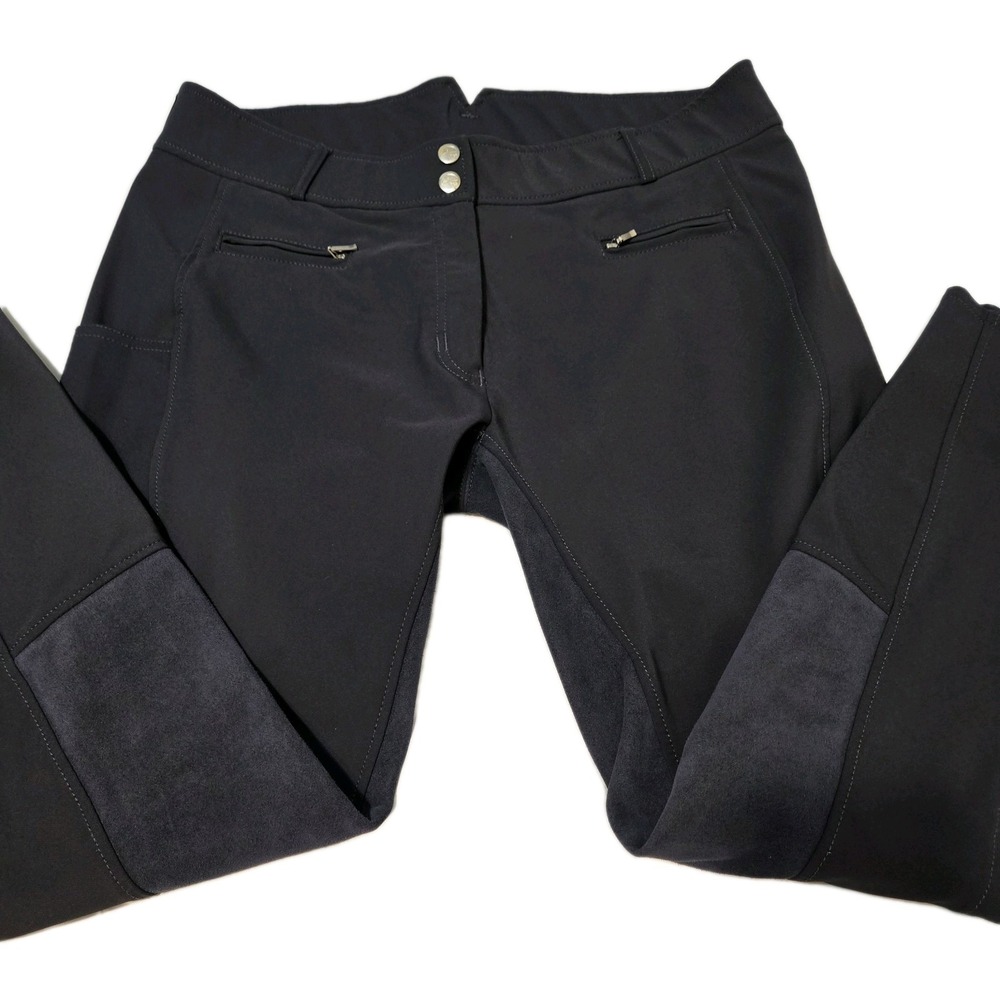 HKM Sport Riding Breeches Equestrian Pants Dark Gray Size 34
